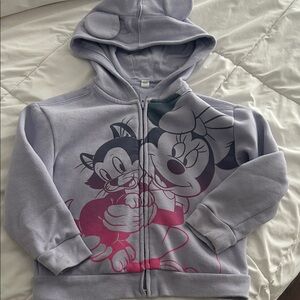 Disney Kids Hoodie - Light Gray with Minnie and Figaro Design